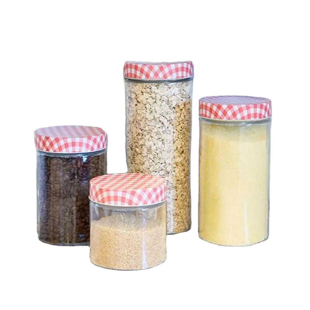 Красивые кухонные стеклянные контейнеры, наборы контейнеров для хранения, круглая стеклянная банка с металлической крышкой