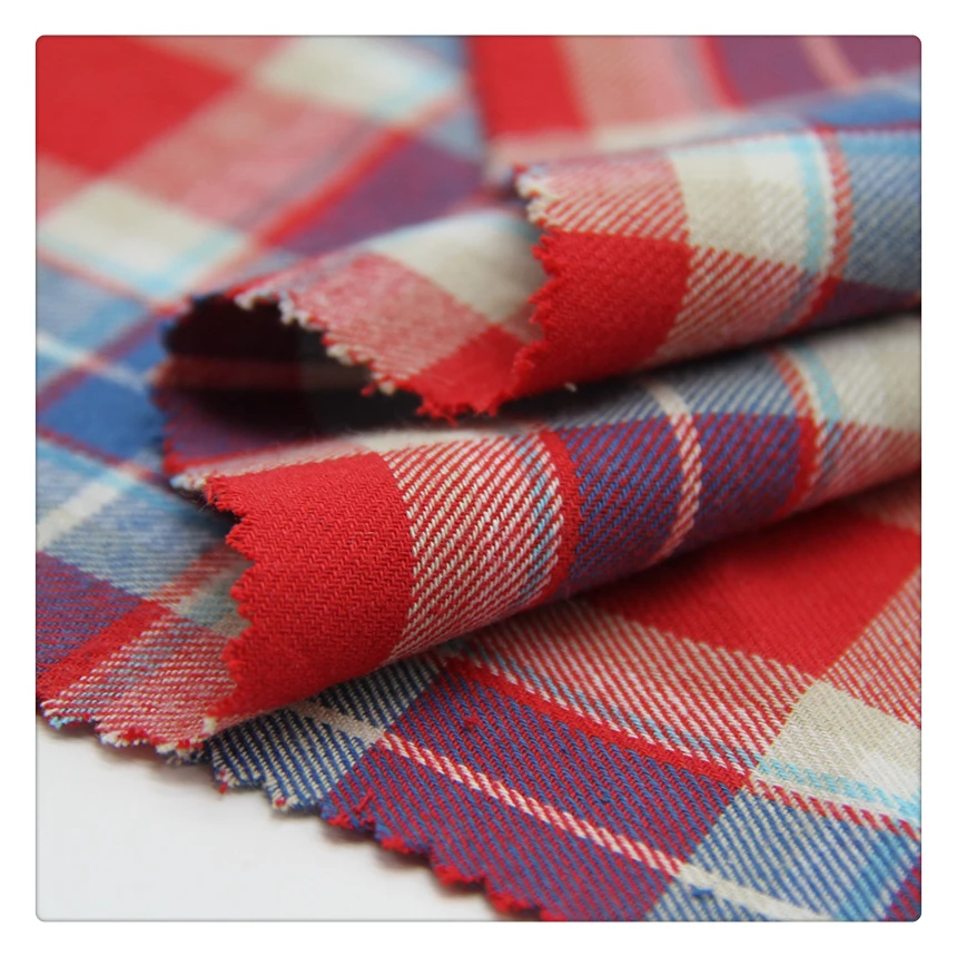 21s 100 cotton flannel yarn dyed woven 150-180gsm yarn dyed plaid checks flannel fabric for coats