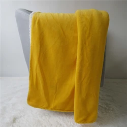 Good quality solid color coral fleece with sherpa blanket two layers blanket