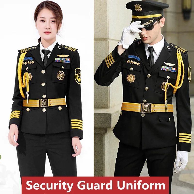 Factory Supply OEM Custom Unisex Black Security Guard Officer Dress US Uniforms