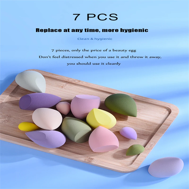7 Pieces/Per Can  High-Value good air permeability Natural and fast makeup Drift bottle beauty egg canned puff