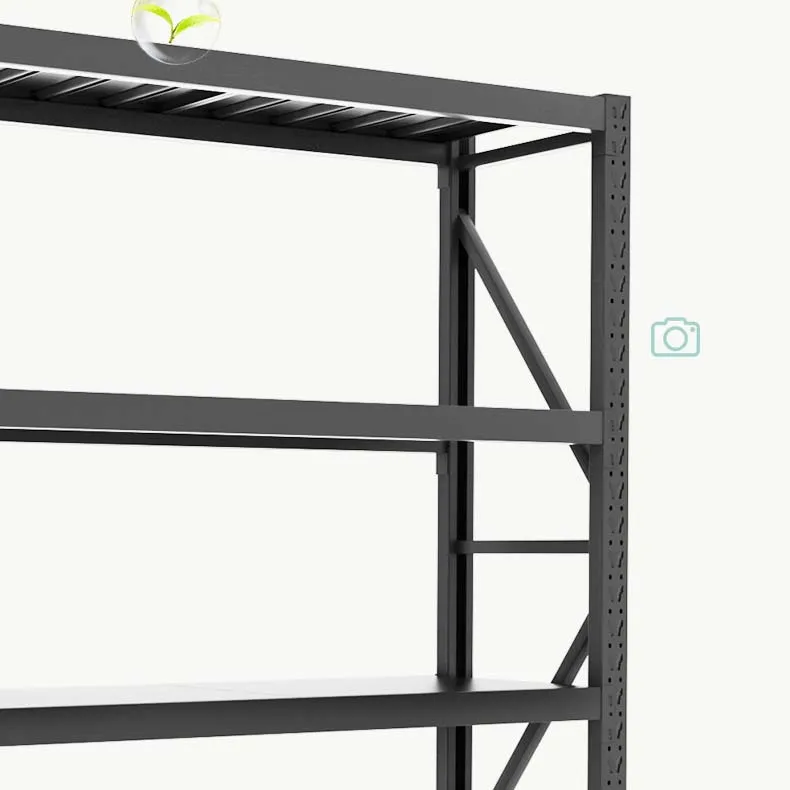 Good quality Black 4 layer boltless shelf Angle steel light duty industrial warehouse storage rack Kitchen Storage Rack Metal