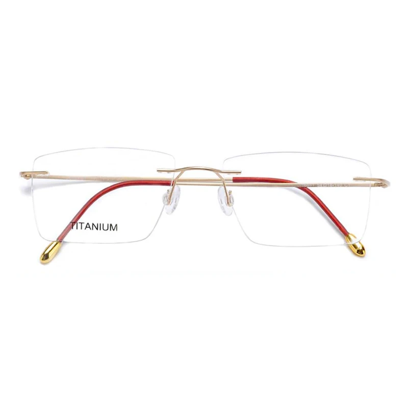 Osicare 16011 stock eyewear spec alloy ip male titan eyeglasses thin spectacle fully titanium alloy rimless glasses frames