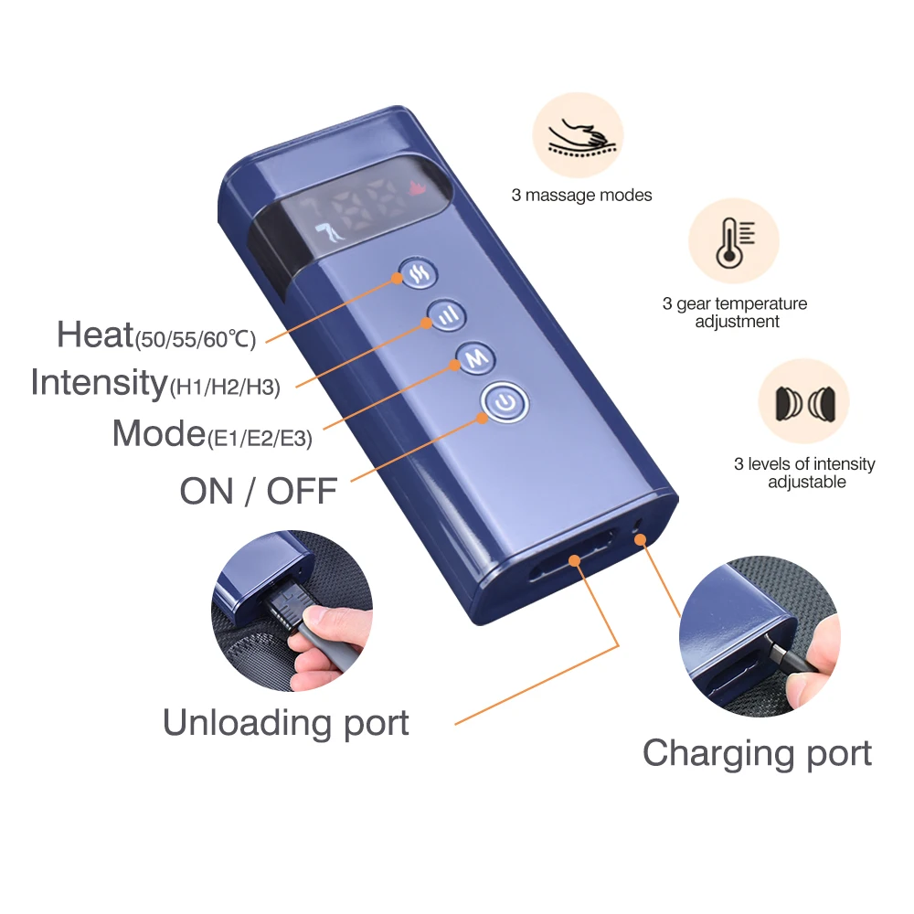 Air Compressor Pressure Electric Leg Compression Recovery Calf Massager 12 Chambers Pump For Leg