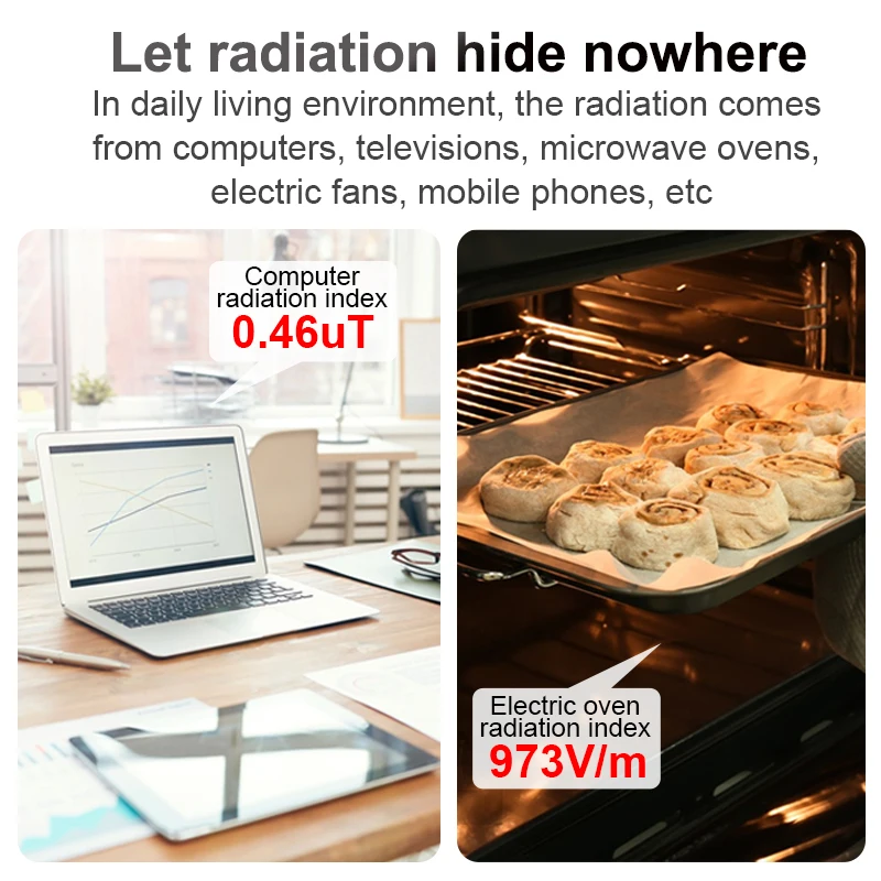 Electromagnetic Radiation Tester Electromagnetic Field Radiation Detector Tester Emf Meter Counter Emission Dosimeter Computer