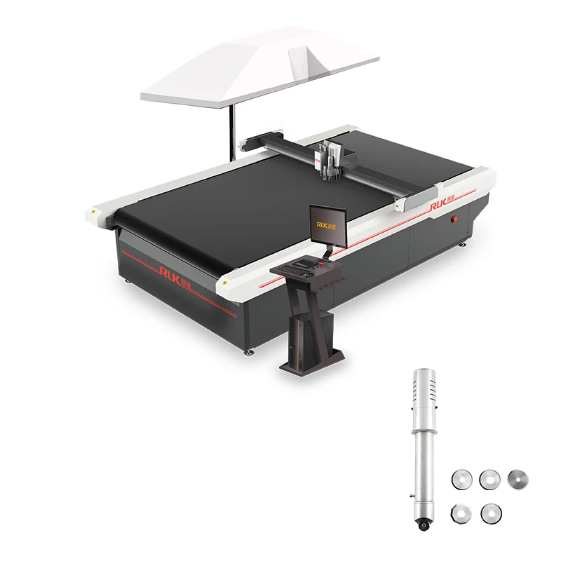 RUK digital PU leather cutting plotter flatbed clothing fabric blanket cutting machine