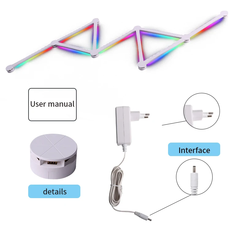 Factory  Custom Modern Style Voice Control Smart Indoor Home Lighting Wall Music Lights Smart Adjustable Lamp