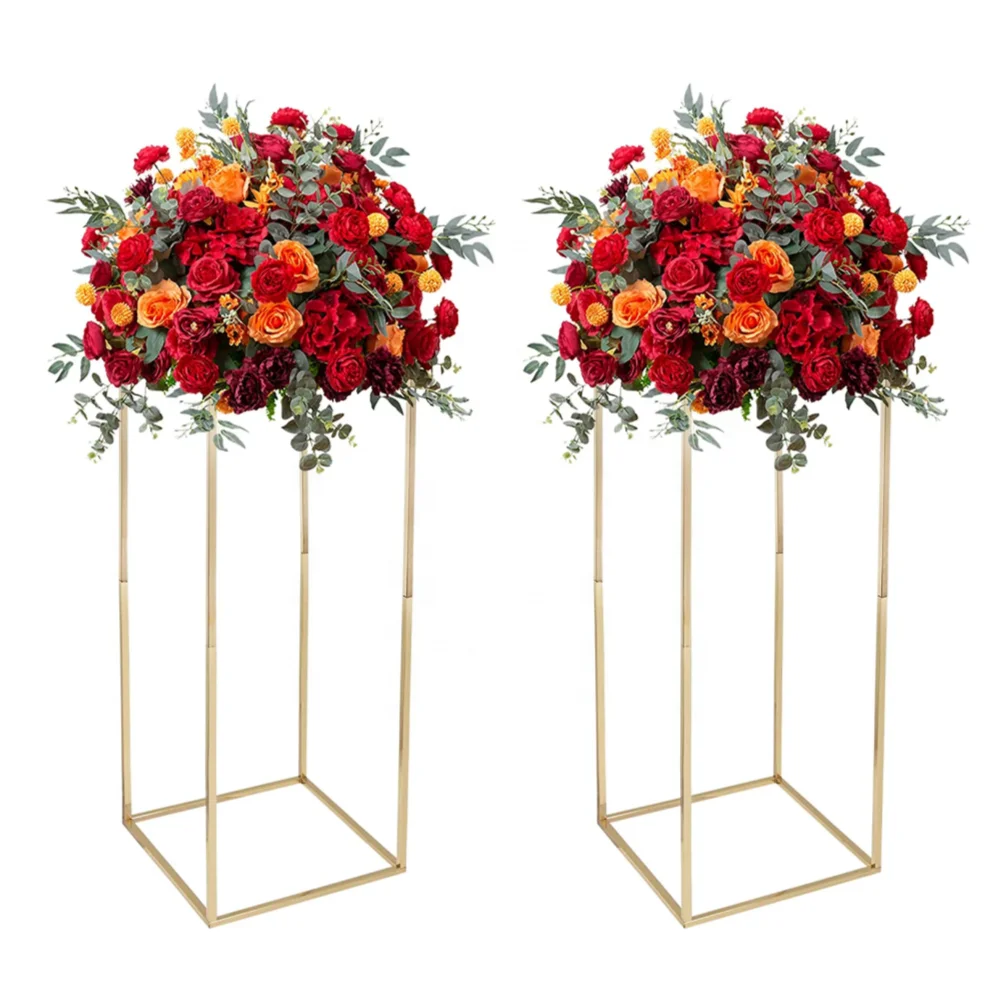 Metal Flower Stand for Wedding Table Centerpieces Golden Home Decor Wedding Party Planter Flowers Cabinet
