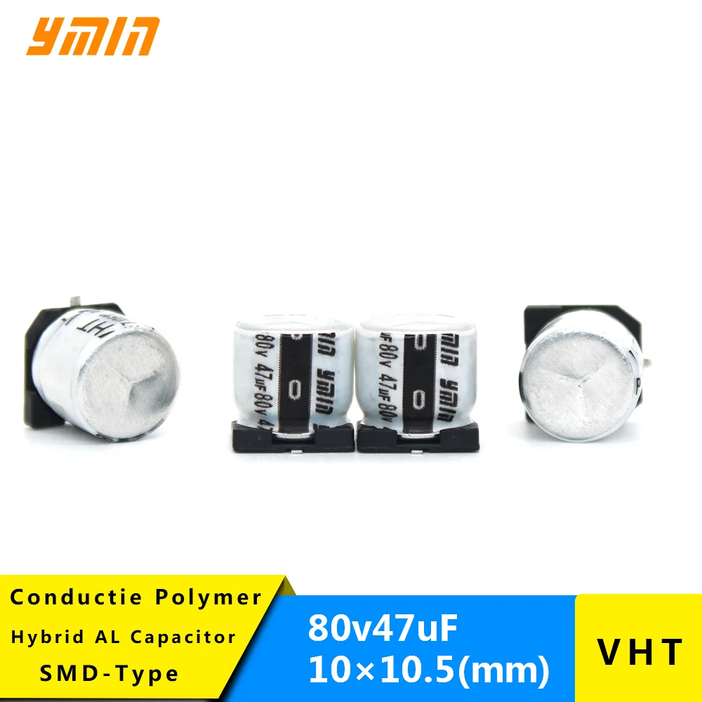 4000H SMD гибридные полимерные Алюминиевые Электролитические Конденсаторы VHT 80 в 47 мкФ 10*10 5 для источника питания