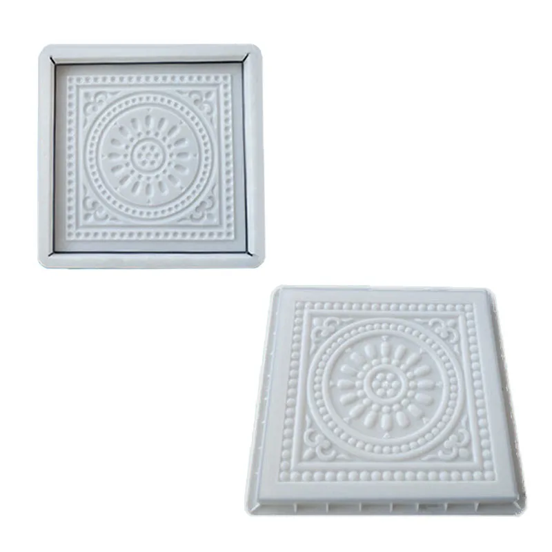 Plastic mold for sidewalk tiles, Buddha bead tiles, park decorative tiles, cement prefabricated plastic mold 40*40*2.5