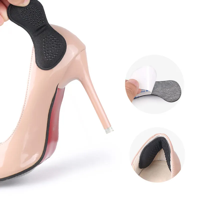Soft Foam Insoles High Shoes Pad Insert  Holes Anti Slip Abrasion Shoes Heel Sticker Adjustable Half-Size Heel Patch