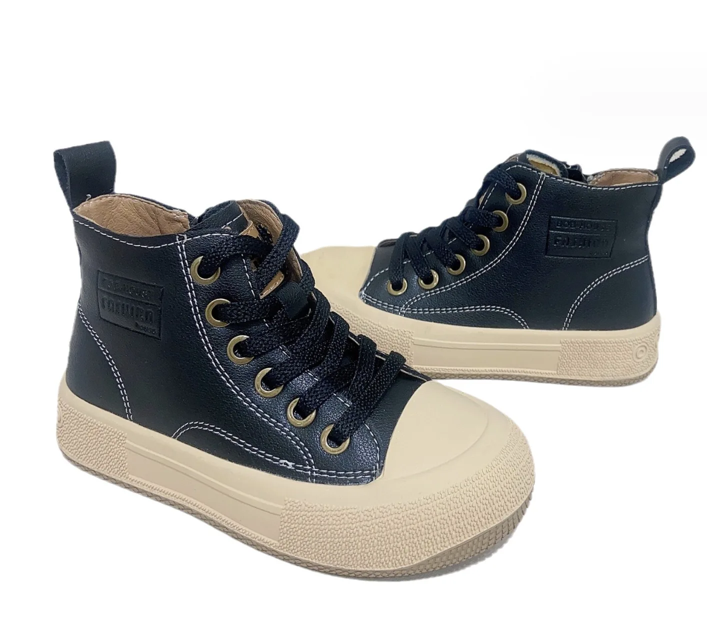 Fashion Star Designer Kids High Top Sneaker  Shoes Casual Sport Boys  Sneakers  Soft Rubber Sole Flat Children Canvas  Size26-37