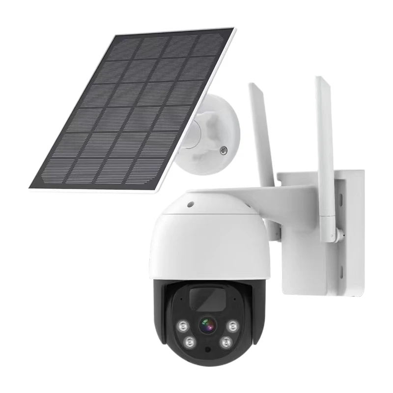 4MP 4Ch Street IP Solar Power CCTV Security Surveillance Camera 4Channel System Outdoor Wireless With Solar Panel For Farm