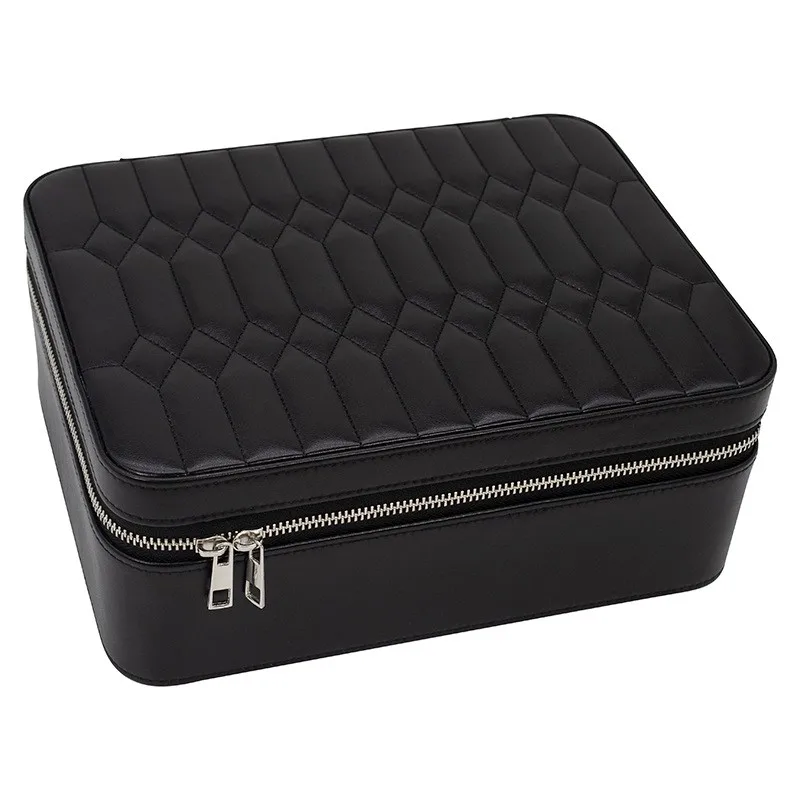 Black leather watch storage box watch accessories packaging box with pillow bracelet storage box