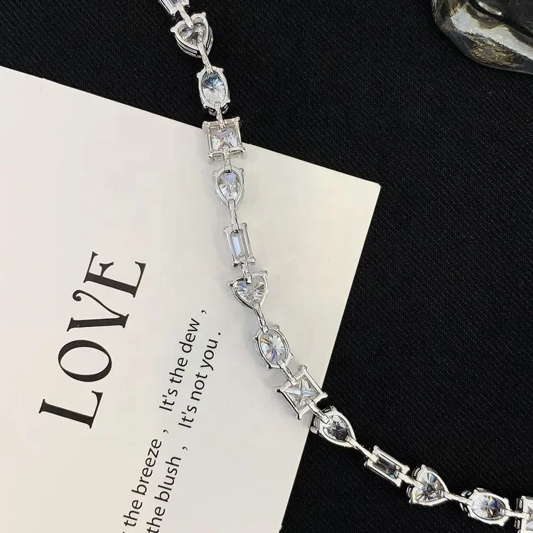 Ruyi  fashion different cut diamond bracelet 18k solid gold lab grown created diamond  high quality woman fine jewelry