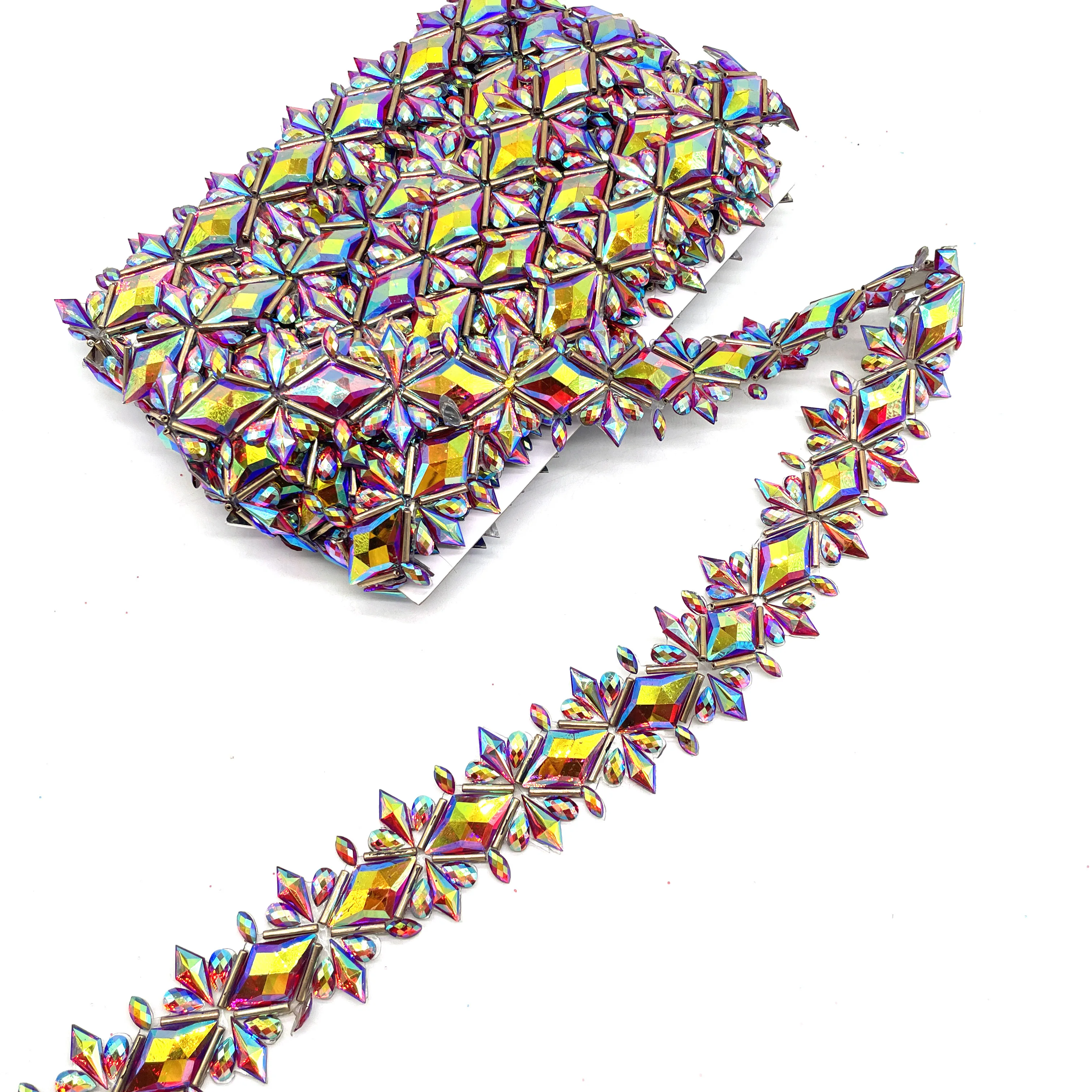 2025 Trinidad Carnival Samba Dressing Decorative Crystal Rhinestones Hot Fix Rhinestone Appliques Trims for Shoes Garments Bags