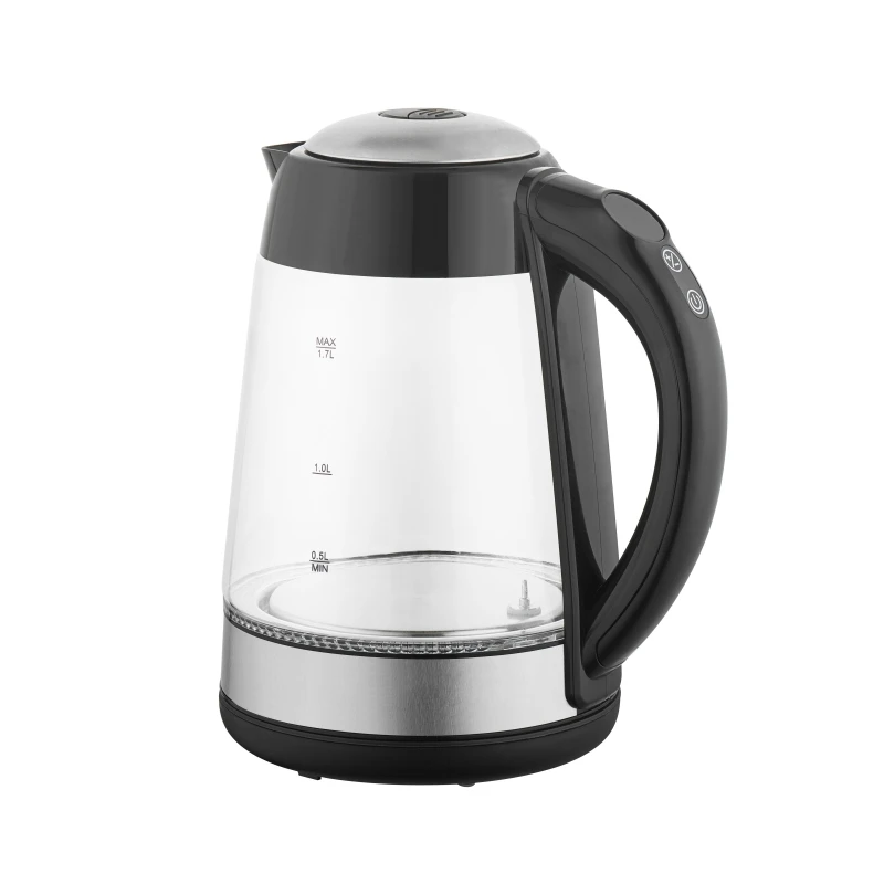 Fashion Design Kitchen Appliances  1700ml Electric Kettle With Borosilicate Cordless Glass Body Water Boiling Kettle