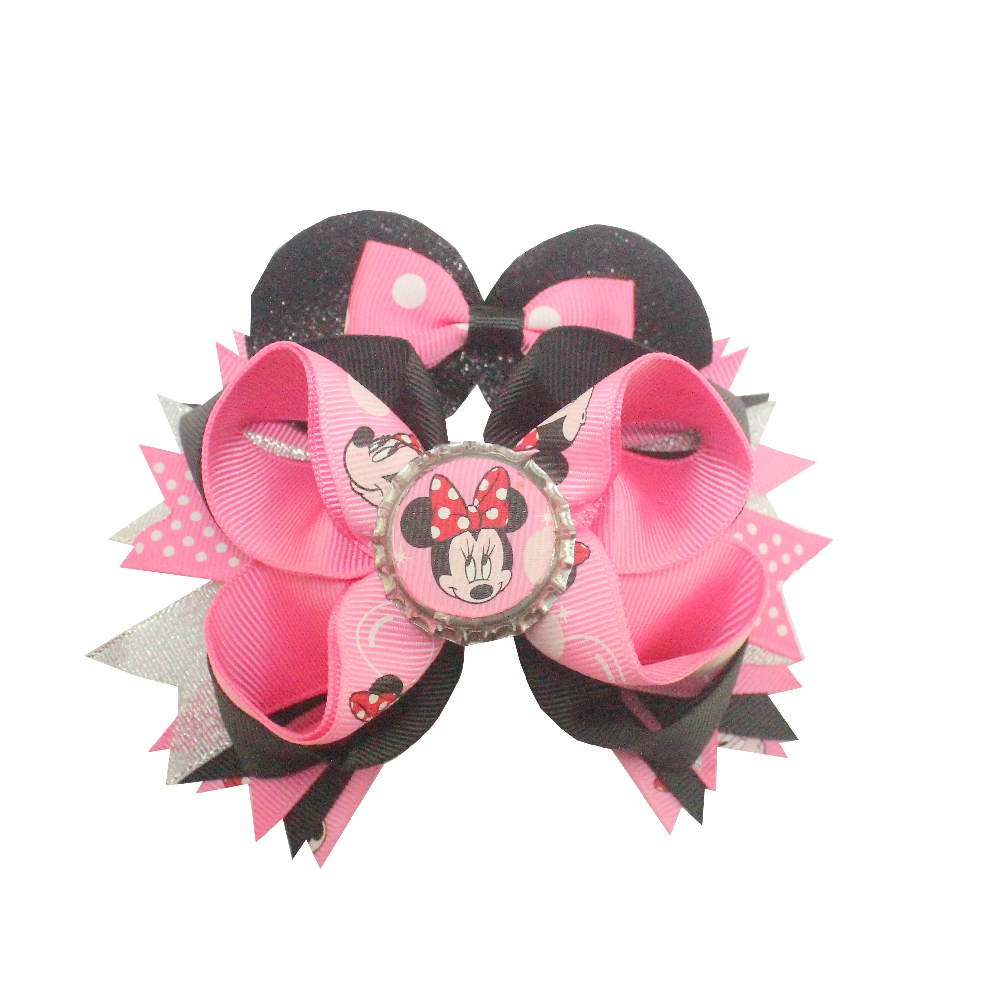 Boutique  mouse  hair bows lovely  mouse with earring  hair clips for girls