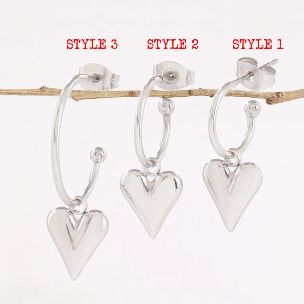 30PCS C Shape Stainless Steel Half Circle End Bead 2.5MM Wire Open Hoop Earring Stud Charm Basis Earring Hook for DIY Jewlery