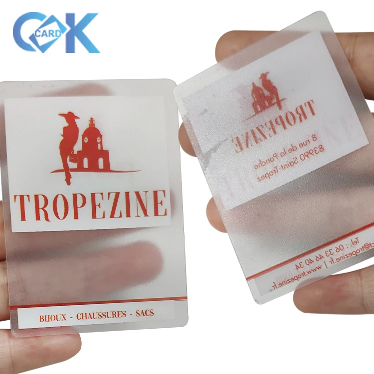 Offer Customize Frosted Plastic VIP Gift Card Transparent PVC Personalized Business Card