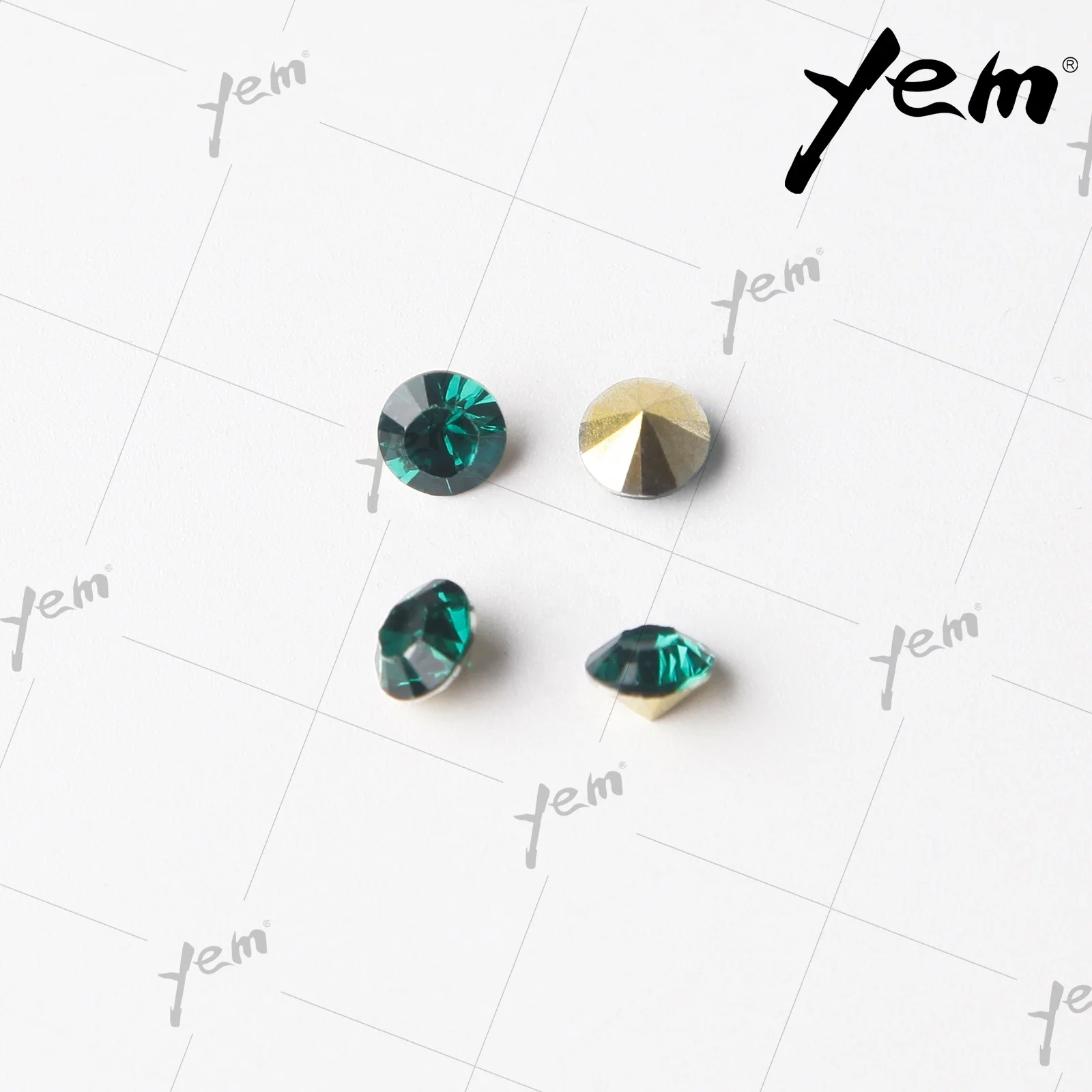 YEM Crystal Rhinestone Resin Stone SS6 SS8 SS10 SS12 SS14 SS16 SS45 Pointed Back Non Hot-fix Fancy Rhinestone