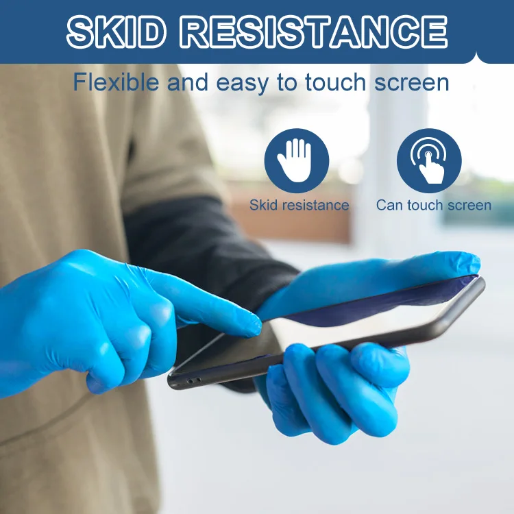 High Weight Nitrile Disposable Glove Food Nitrile Examination Gloves Blue Disposable Powder Free  Disposable Nitrile Gloves