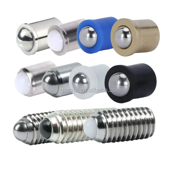 Stainless steel press fit ball nose spring plungers