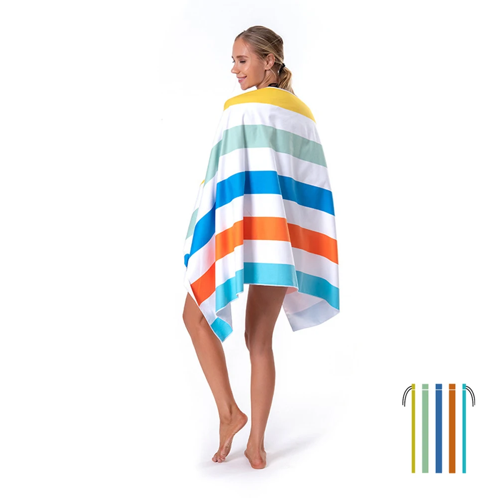 Высокое качество, летнее пляжное полотенце из микрофибры в полоску, быстро сохнет, быстро сохнет