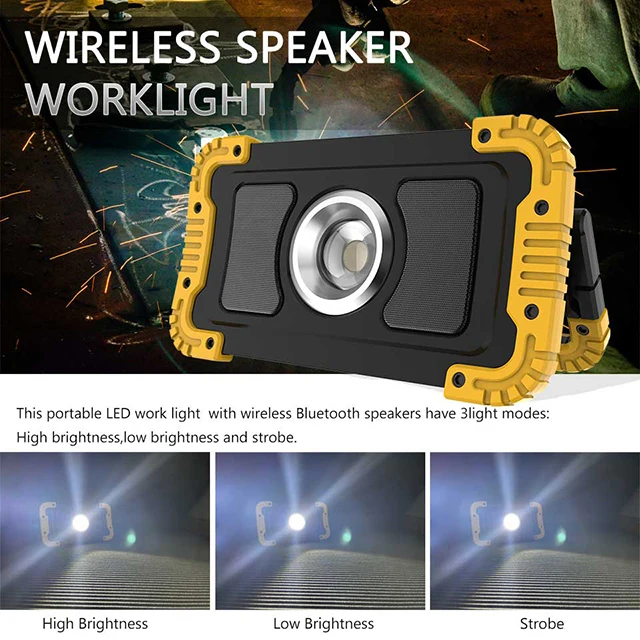 
Wireless Working Lamp 1400lm COB LED Light Source 8000 mAh Polymer Lithium Battery Pack High Fidelity 3D Surround Sound Quality 