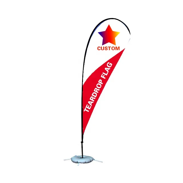 CUSTOM FLAG 3x5ft Beach banner wing flag with fiberglass flag pole giant telescopic Advertising Wind Outdoor Custom Feather