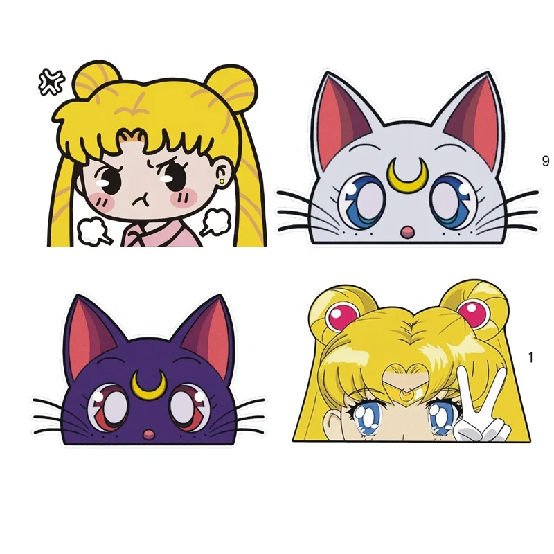 6 дизайн Аниме Девушки светоотражающие автомобильные наклейки для автомобиля заднего вида окна и двери лобовое стекло украшения