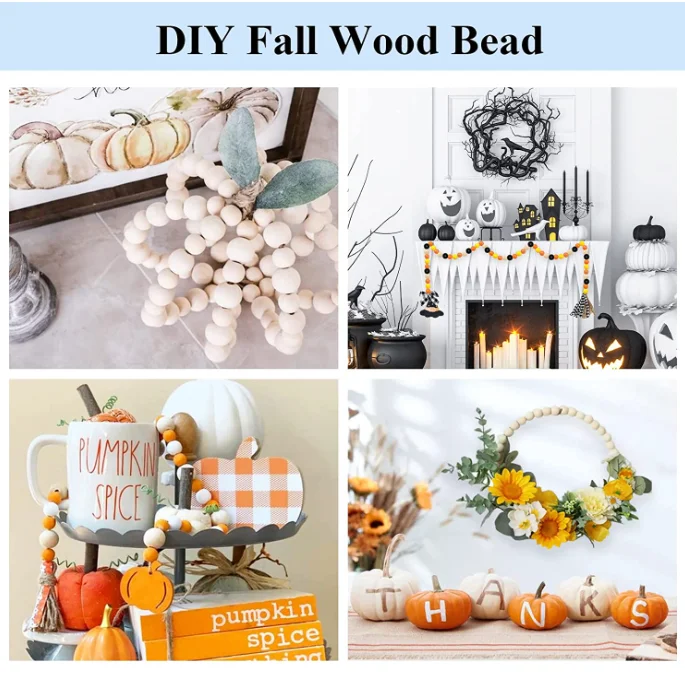 Handmade Wooden Beads Various Sizes Raw Natural Wood Beads Bulk 6mm 8mm 10mm 12mm Beaded Lace Jewelry Making DIY Cottage