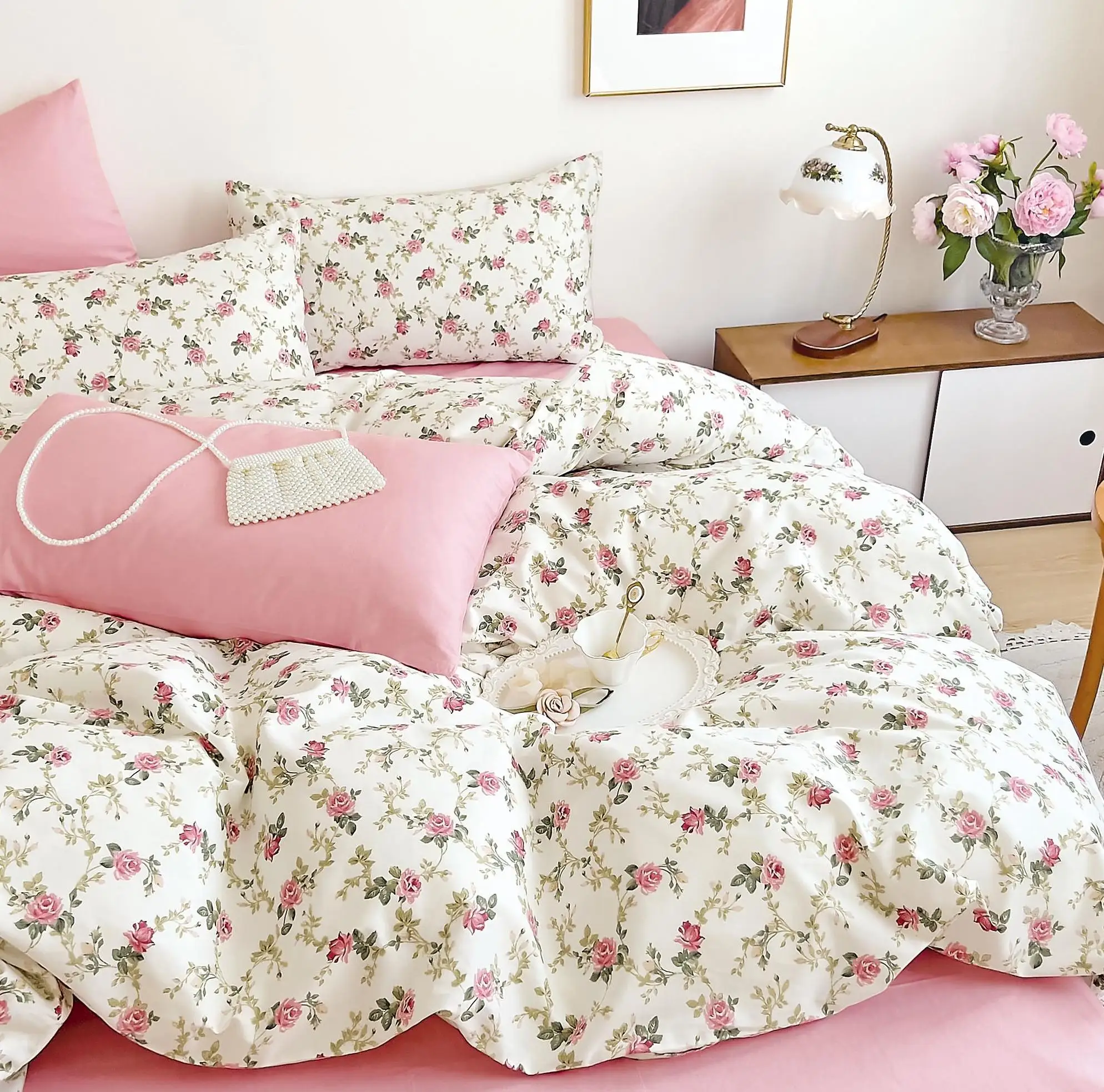 Nantong supplier 100% cotton fiber fabric for bed sheet set 235cm width twill satin fabric