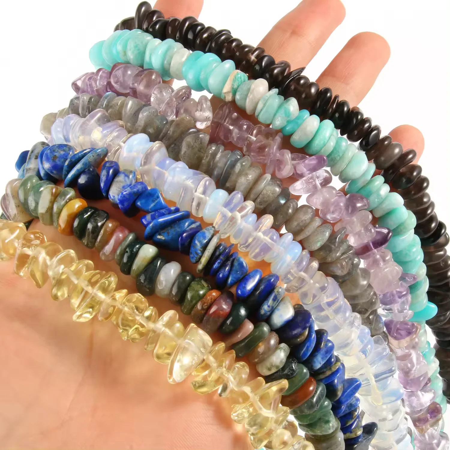 Irregular Black Agate Amethyst Tourmaline Stone Beads Loose Pebble Nugget Chips Jewelry Making Semi-Finished Semi-Precious Beads