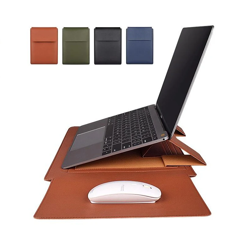 Стильная водонепроницаемая сумка для ноутбука 13, 14, 15 дюймов, сумка из искусственной кожи для путешествий, бизнеса, планшета, ноутбука, чехол, сумка для ноутбука с подставкой