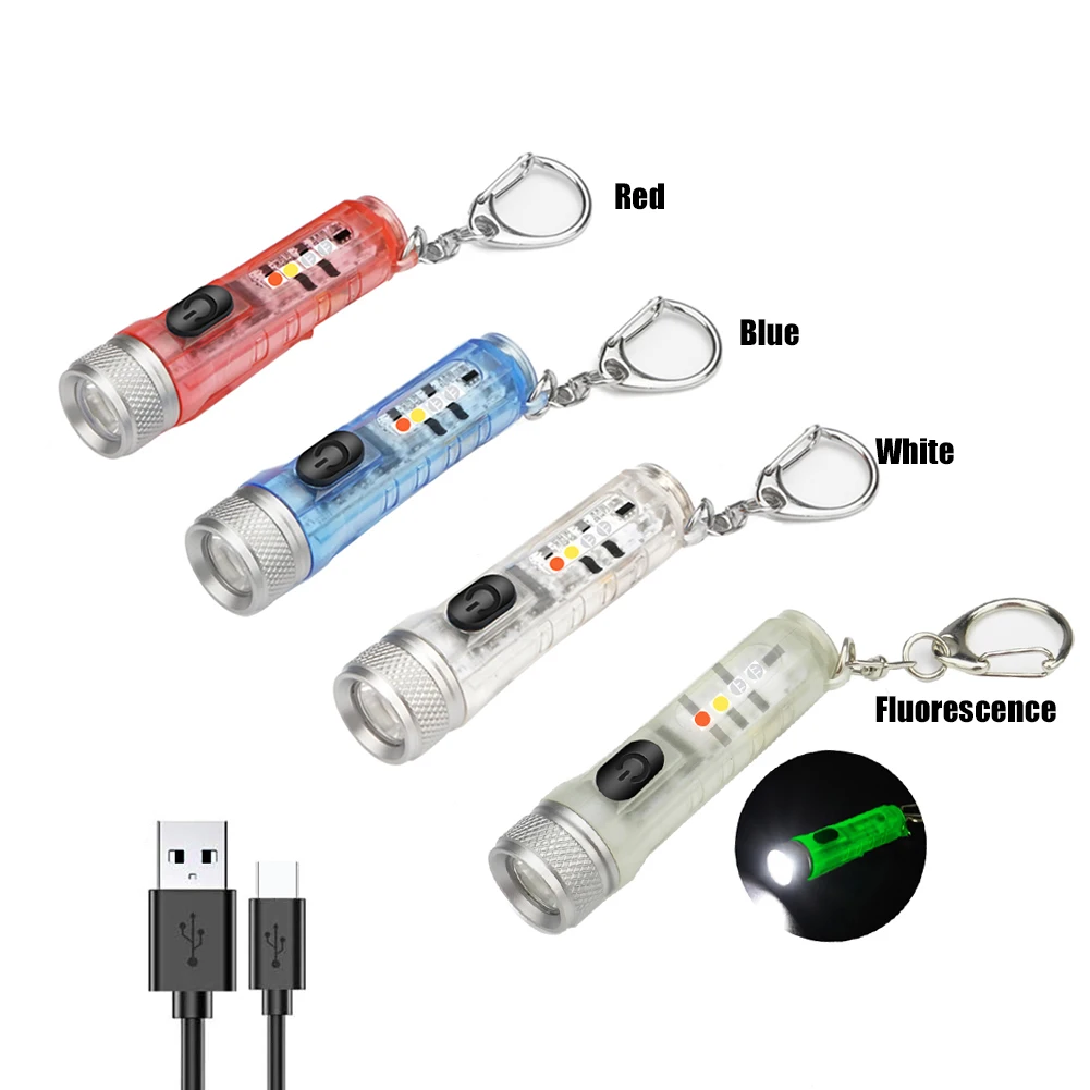Карманный миниатюрный фонарик Usb перезаряжаемый Магнитный брелок для ключей светодиодный светильник cob