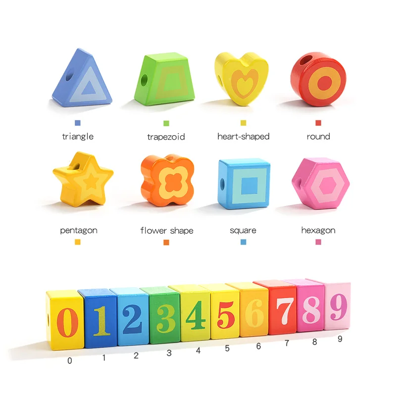 Topbright Number Building Blocks for Toddlers Beads Wooden beaded game Educational Wooden Toys Kids