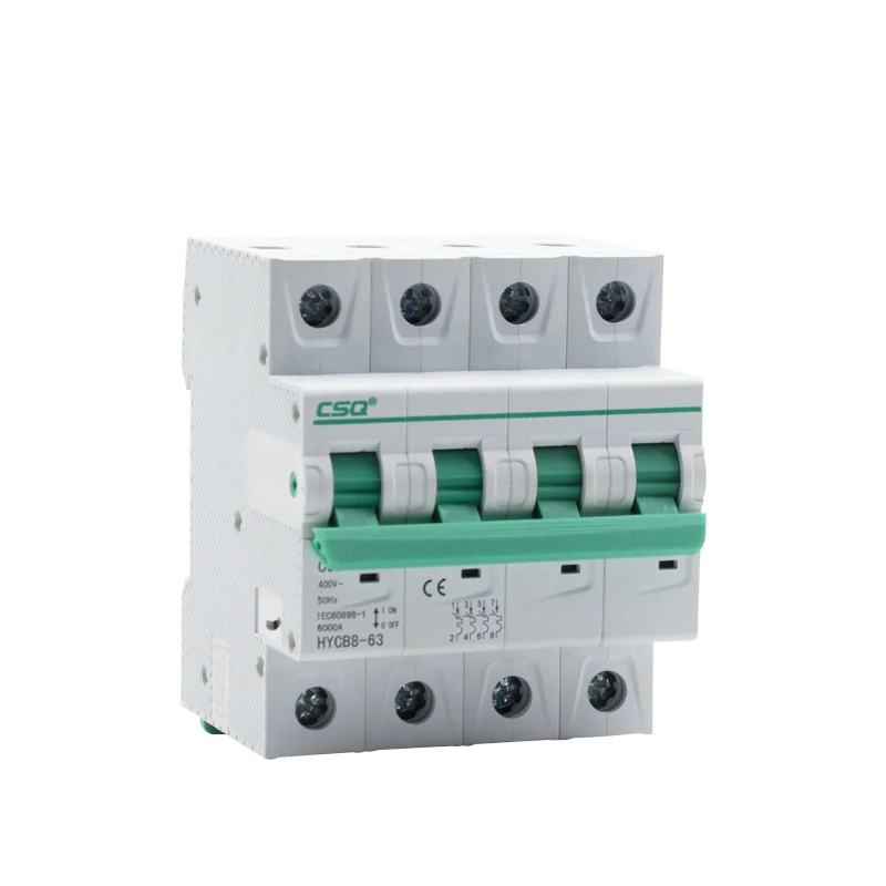 CSQ HYCB8-63 Din Rail 3 Phase Miniature Circuit Breaker 1p 60a 2p-4a Breakers