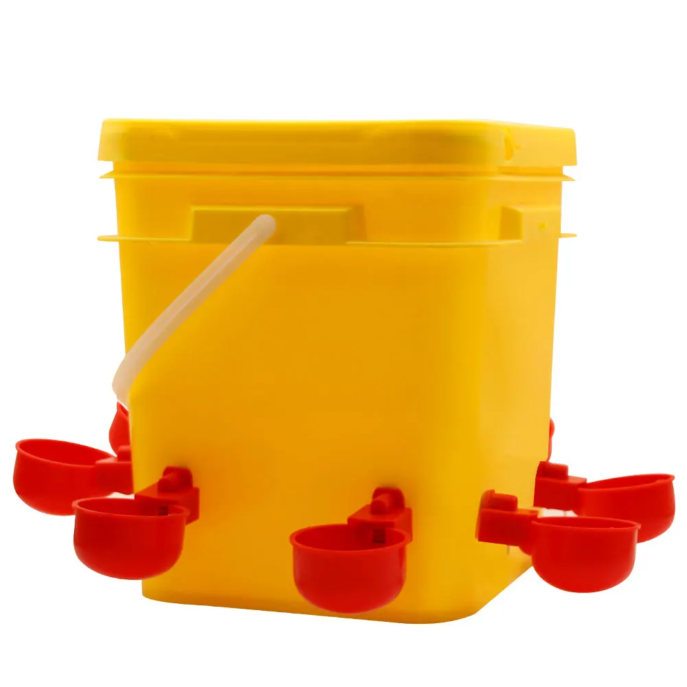 Poultry Automatic Plastic 10L Drinker and Feeder Barrel Chicken Water  Bucket