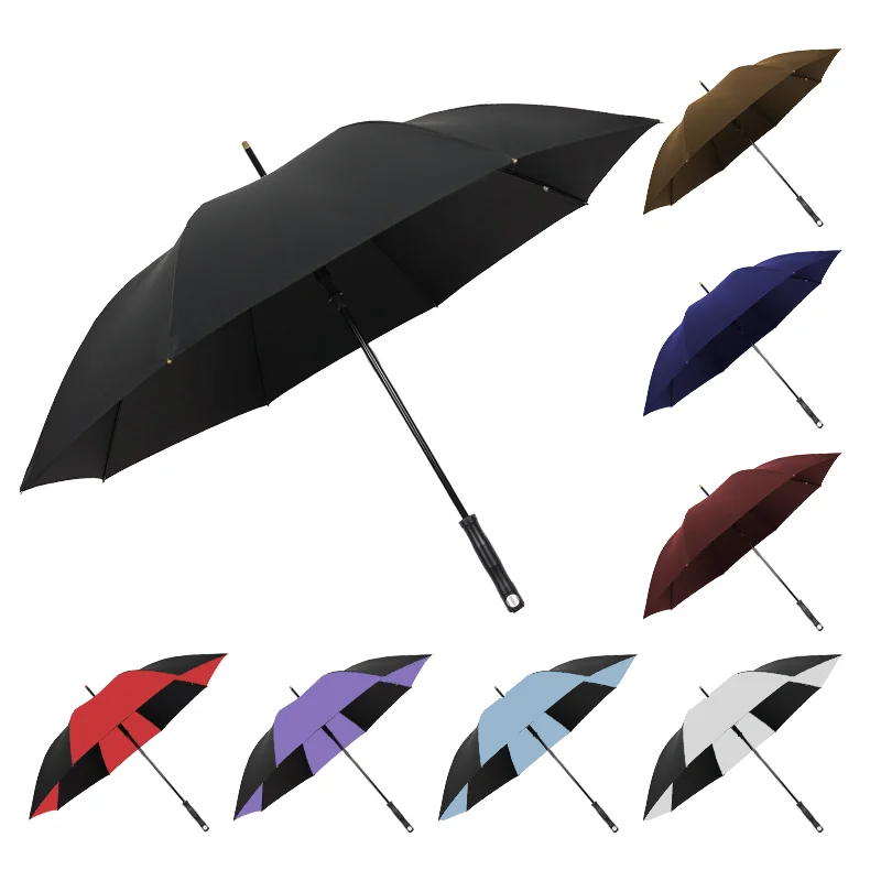 Automatic Straight  Golf Umbrella Stick Oversize Double Vented Canopy Waterproof Windproof Golf Umbrellas for the Rain