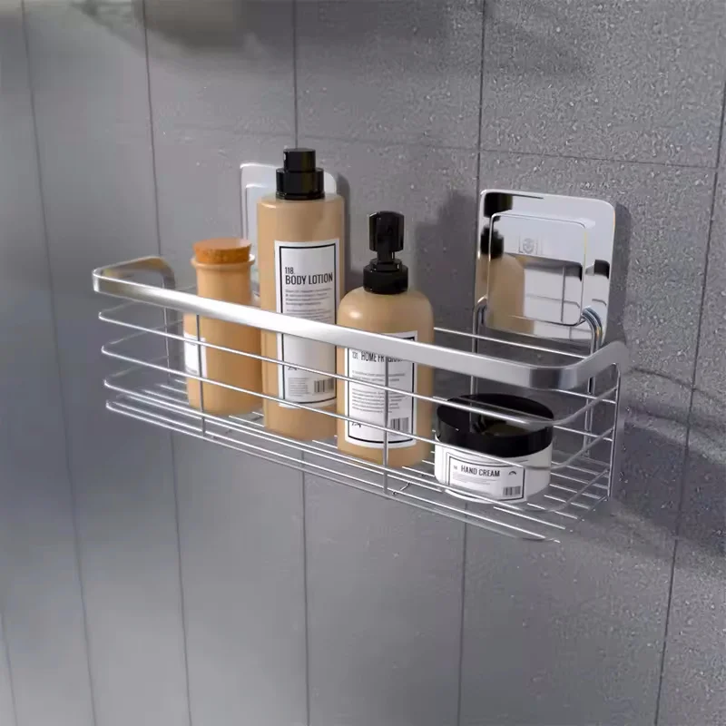 Goods In Stock No Drilling 1 Layer Multi-Colour Shower Room Saunas Bathroom Shelf Accessories