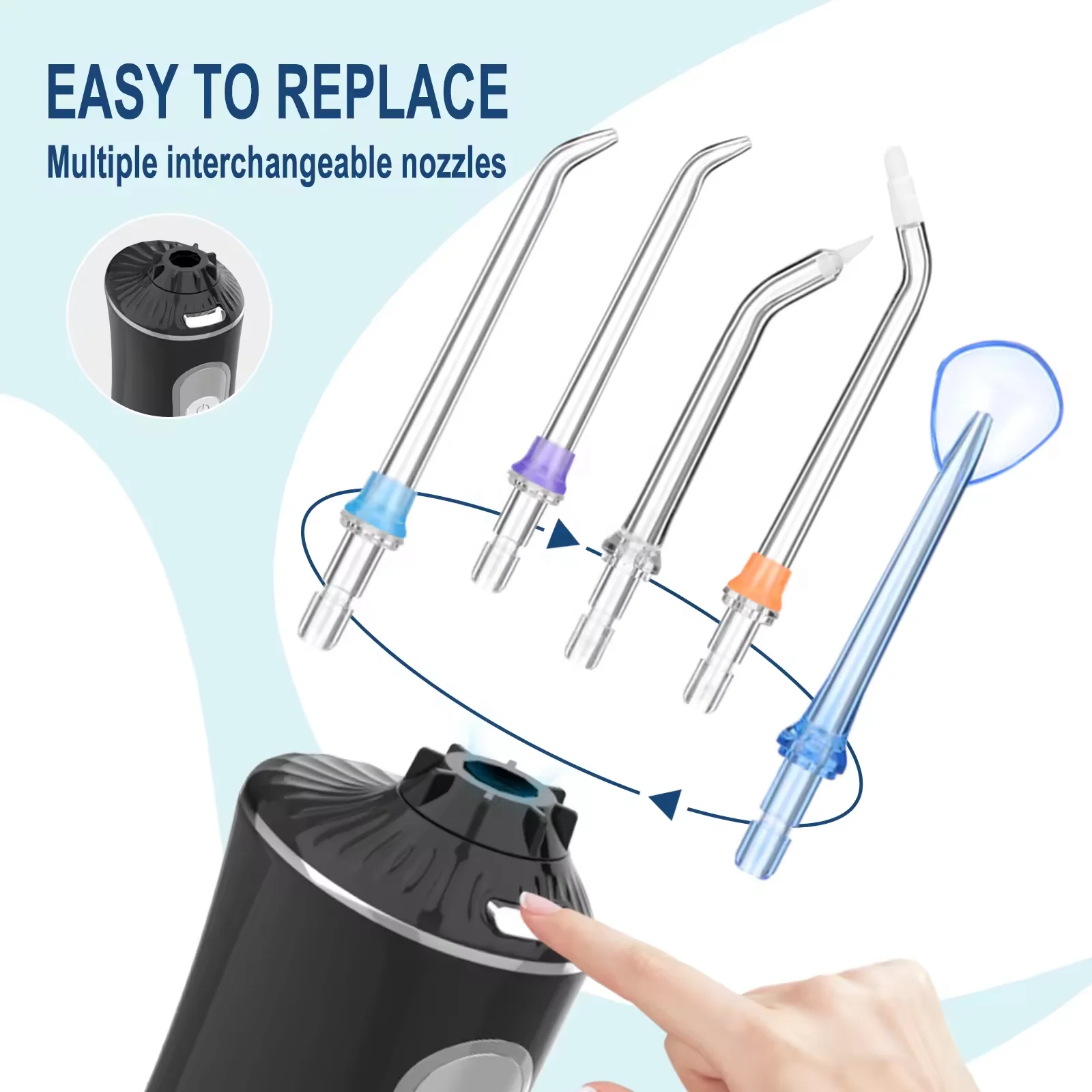H2ofloss HF-P11 Water Flosser 2000mAh Type-C Rechargeable Oral Irrigator 300ML Electric Oral Flusher IPX7 Oral Teeth Cleaner
