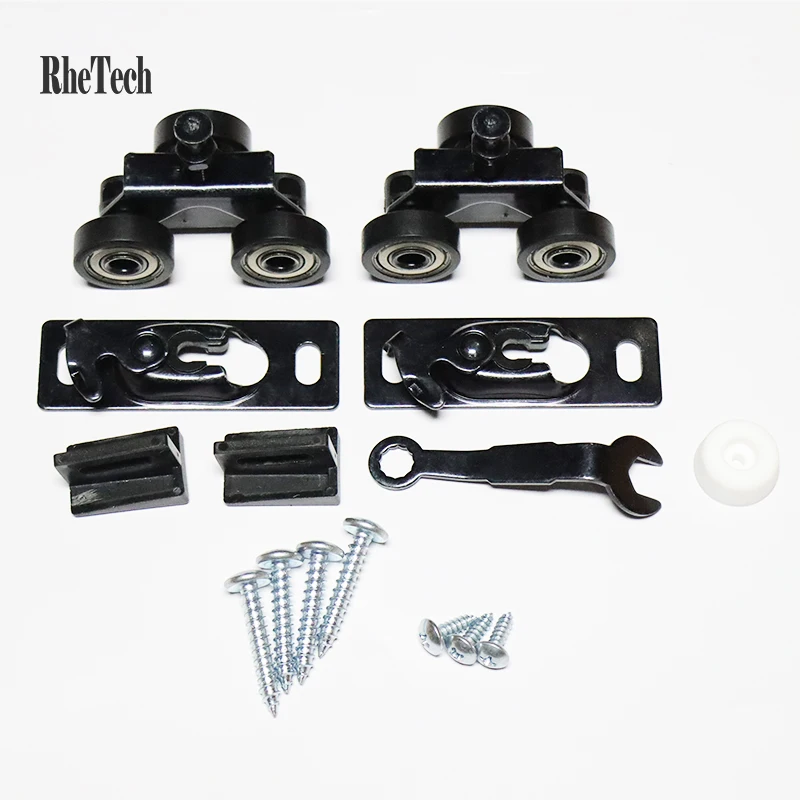 RHETECH Popular Hot Sale Silent Furniture Fittings Using Rollers Pulleys 3-Wheels Hanging Wheels Sliding Door System Rollers
