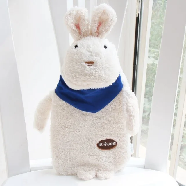 Cute rabbit cartoon shape thermos 1000ml Hot Water Bottle Christmas Gift Hot-water Bag With Cover
