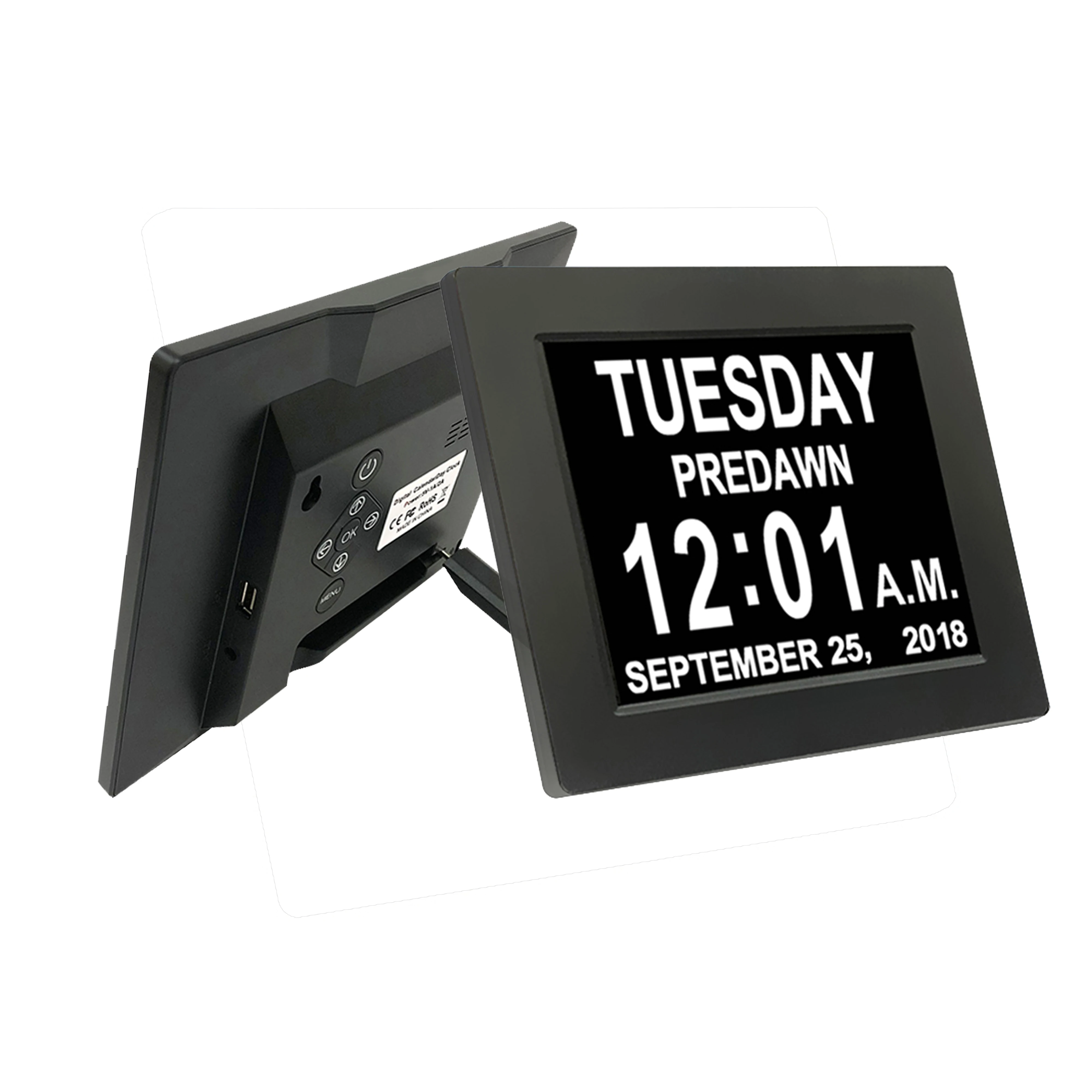 Large screen 8-inch digital calendar clock supports multi language alarm function alarm clock clock led display