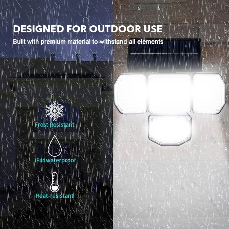 BILLION Wholesale Outdoor Garden Ip44 Waterproof ABS Solar Lamps Human Body Induction Solar Sensor Wall light