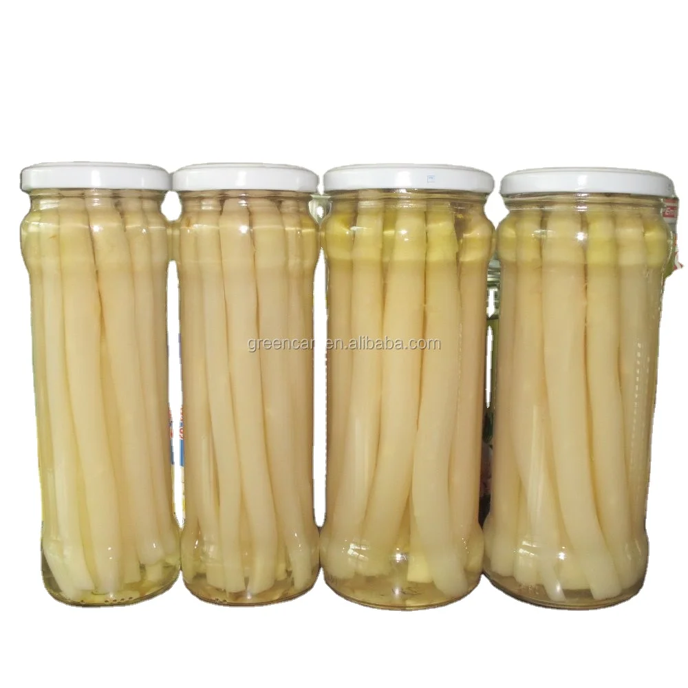 low price canned food vegetables high quality white asparagus glass jar in brine factory wholesale
