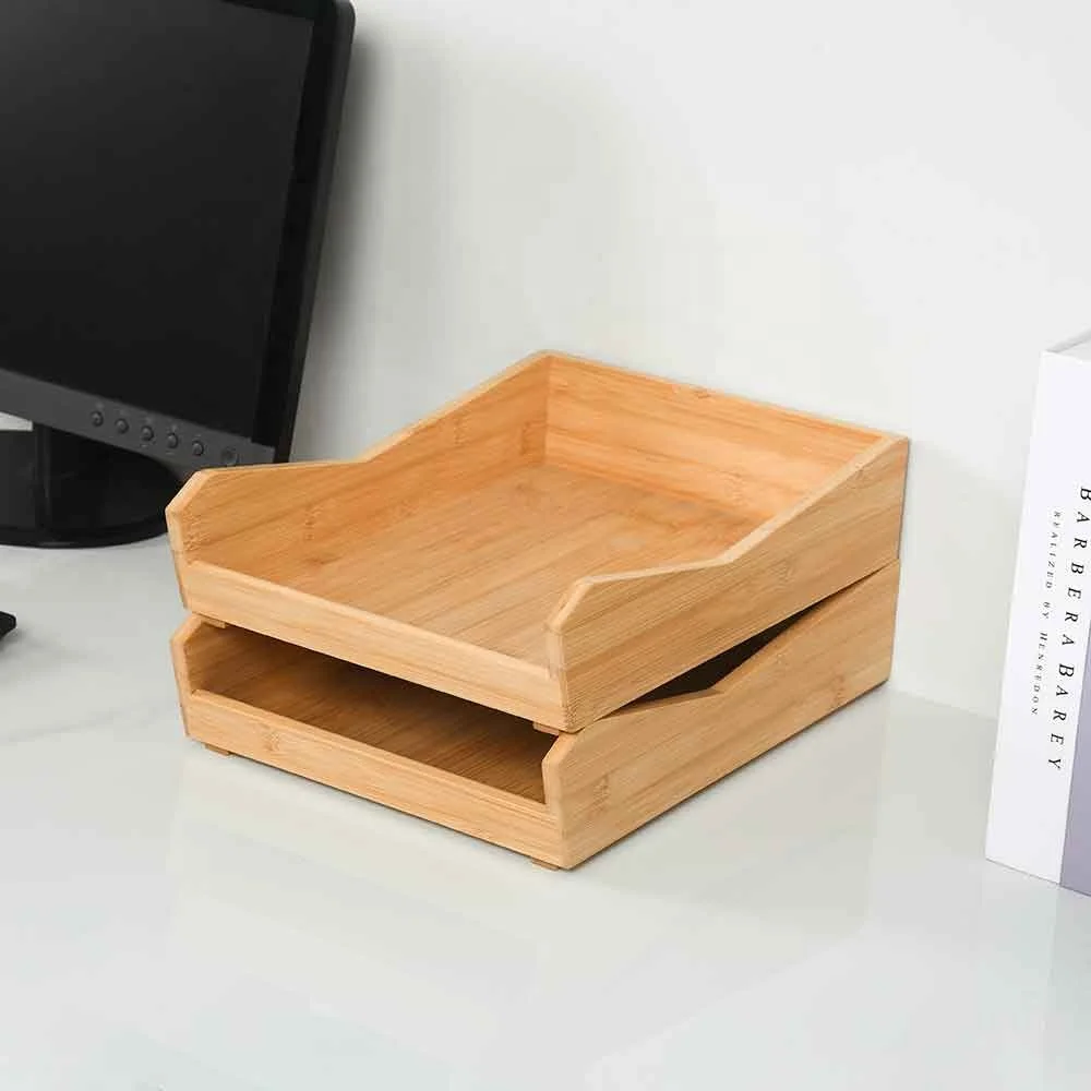 Basics Desktop Organizer Office Document Organizer Stackable File Holder Letter Paper Trays
