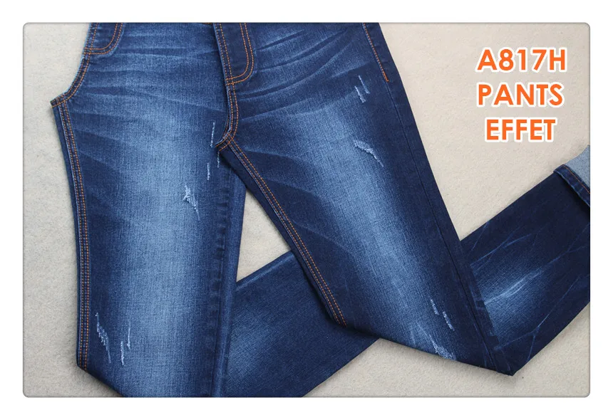 Super Soft Comfortable Textiles Men Dyed Denim Jeans Fabric Material 70 % Cotton 11 Oz