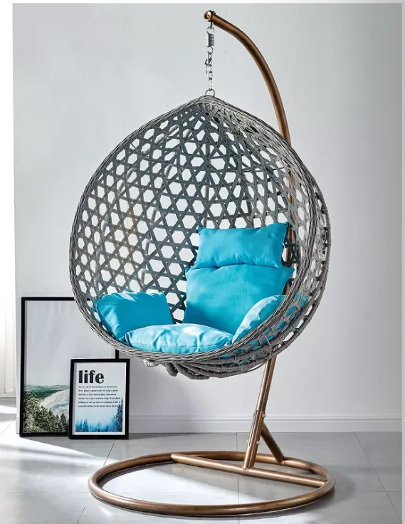 Outdoor Luxury Double Outdoor Garden Wicker Rattan Type Hanging Egg Chair complete
